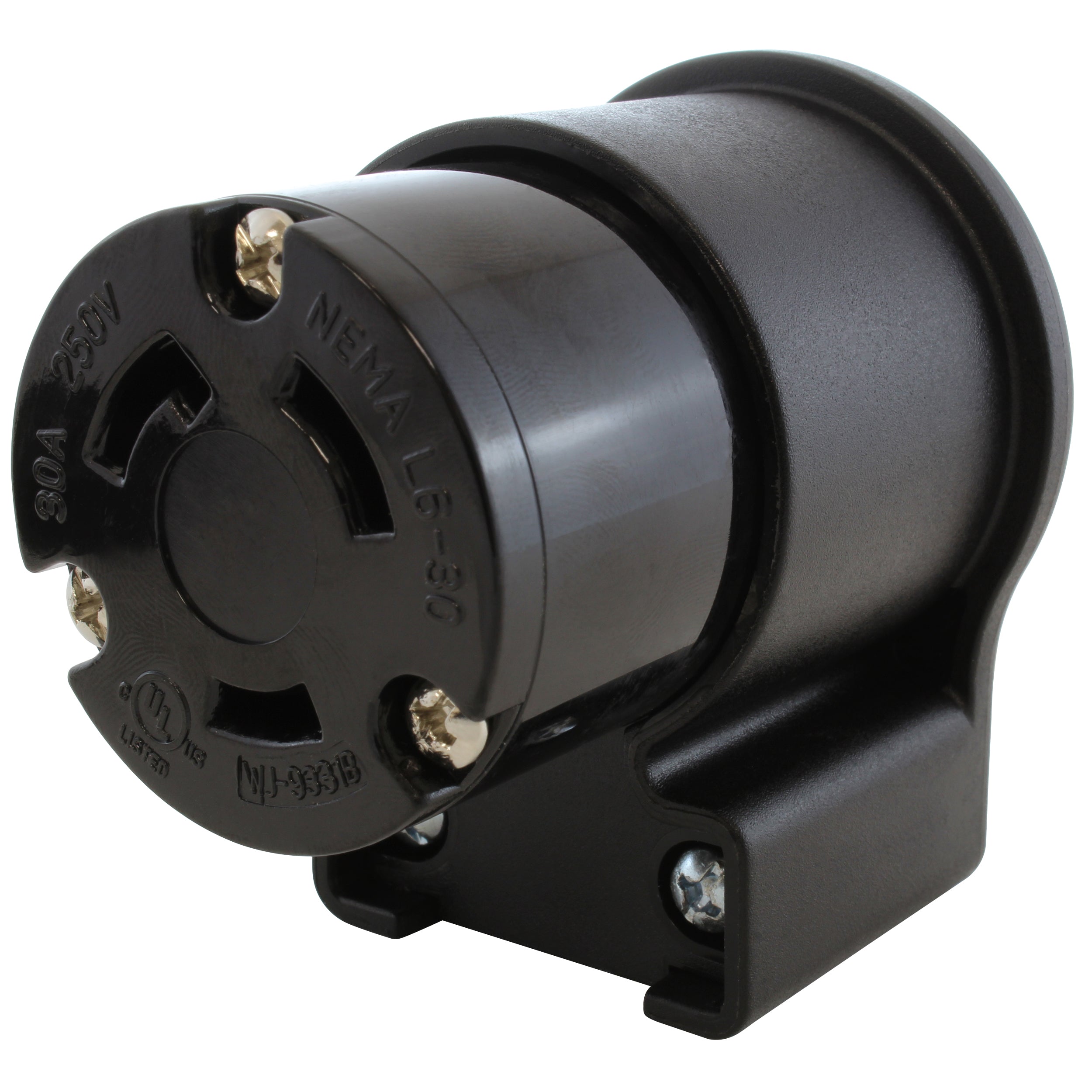 AC WORKS® [ASEL630R] NEMA L6-30R 30A 250V 3-Prong Elbow Locking Female Connector With UL, C-UL Approval