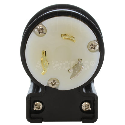 AC WORKS® [ASEL720P] NEMA L7-20P 20A 277V 3-Prong Elbow Locking Male Plug With UL, C-UL Approval