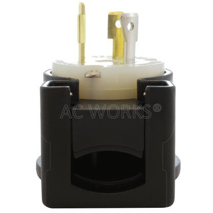 AC WORKS® [ASEL720P] NEMA L7-20P 20A 277V 3-Prong Elbow Locking Male Plug With UL, C-UL Approval