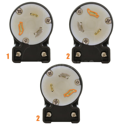 3 different angle positions for plug