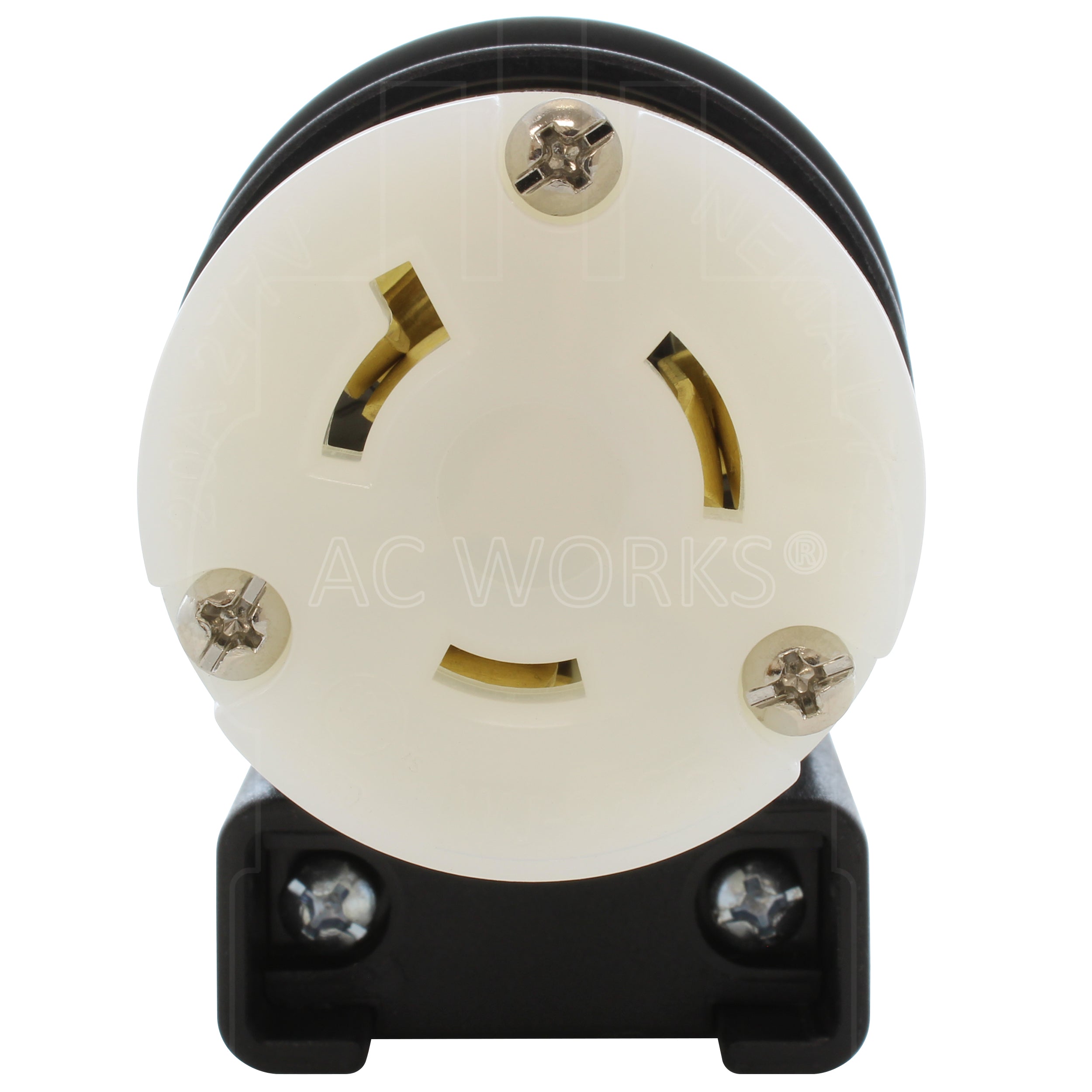 AC WORKS® [ASEL720R] NEMA L7-20R 20A 277V 3-Prong Elbow Locking Female Connector With UL, C-UL Approval