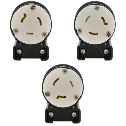 AC WORKS® [ASEL720R] NEMA L7-20R 20A 277V 3-Prong Elbow Locking Female Connector With UL, C-UL Approval