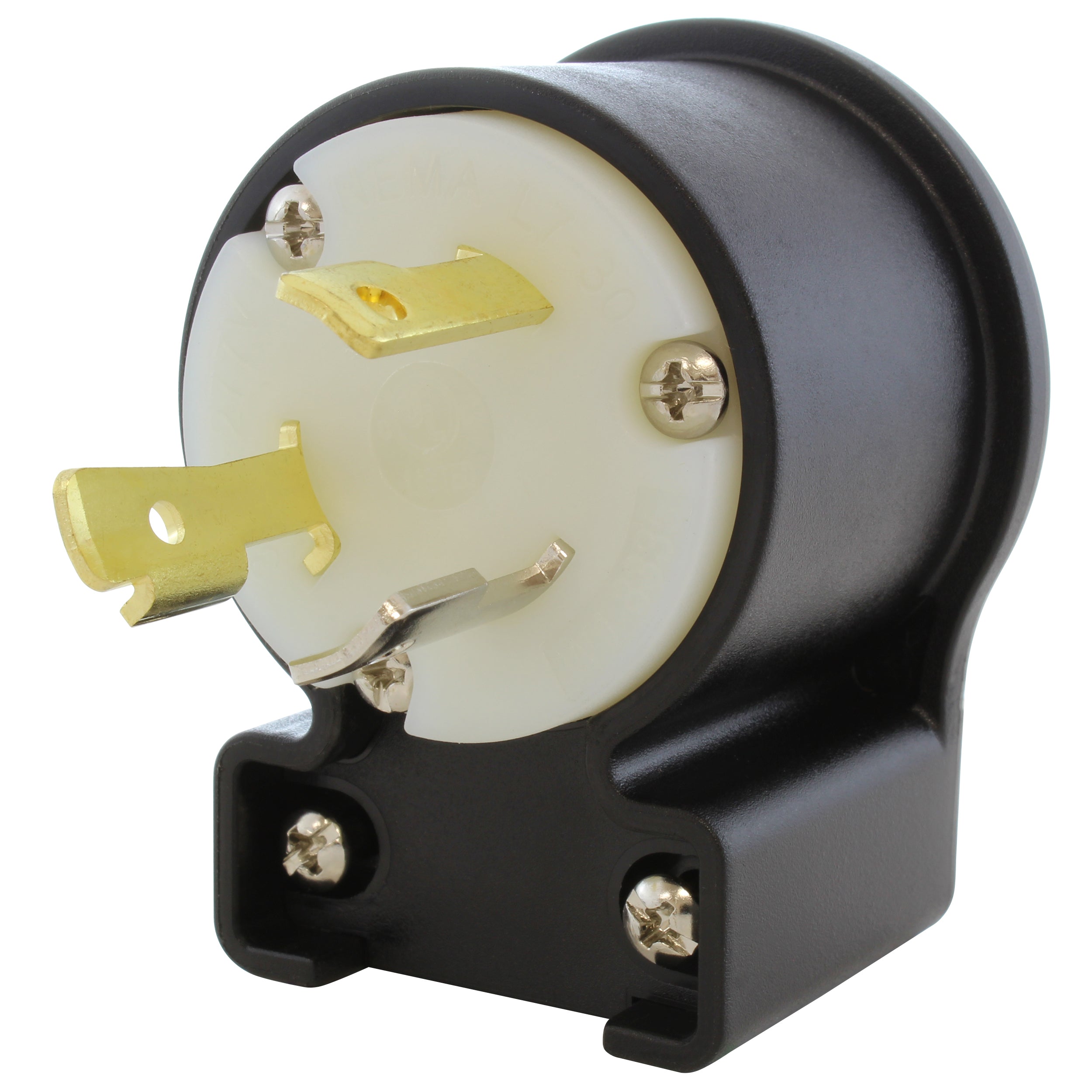 AC WORKS® [ASEL730P] NEMA L7-30P 30A 277V 3-Prong Elbow Locking Male Plug With UL, C-UL Approval