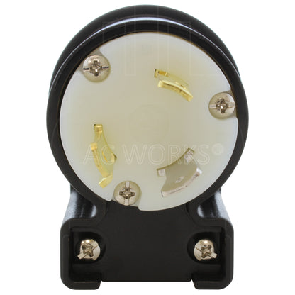 AC WORKS® [ASEL730P] NEMA L7-30P 30A 277V 3-Prong Elbow Locking Male Plug With UL, C-UL Approval