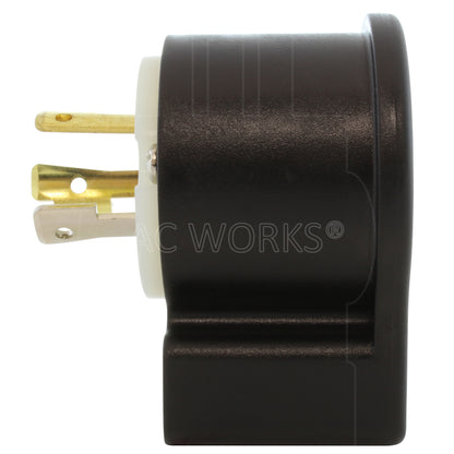 AC WORKS® [ASEL730P] NEMA L7-30P 30A 277V 3-Prong Elbow Locking Male Plug With UL, C-UL Approval