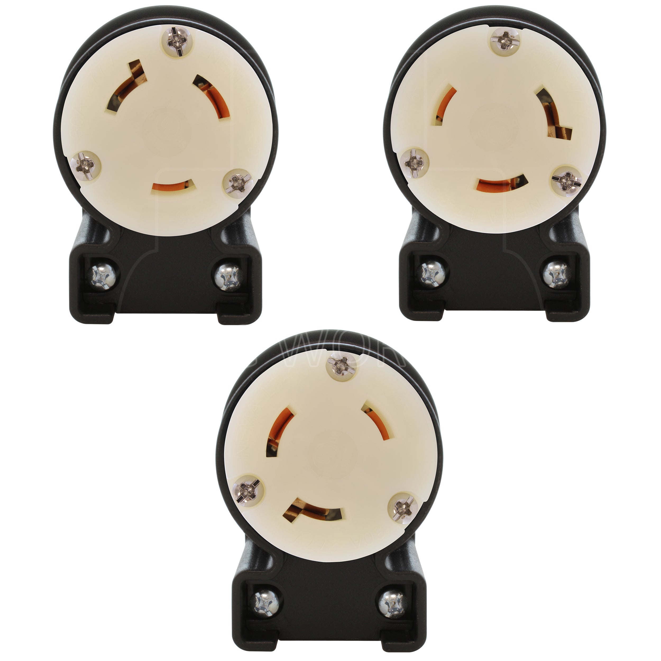 AC WORKS® [ASEL730R] NEMA L7-30R 30A 277V 3-Prong Elbow Locking Female Connector With UL, C-UL Approval