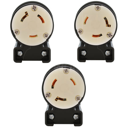 AC WORKS® [ASEL730R] NEMA L7-30R 30A 277V 3-Prong Elbow Locking Female Connector With UL, C-UL Approval