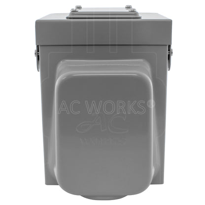 AC WORKS® [ASINSS2PBX] 50A Locking 4-Wires CS6375/ SS2-50 Heavy-Duty Transfer Switch Inlet Box