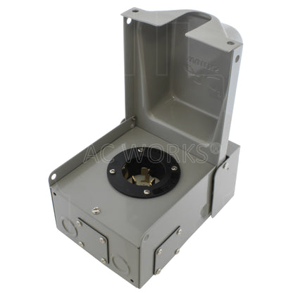 AC WORKS® [ASINSS2PBX] 50A Locking 4-Wires CS6375/ SS2-50 Heavy-Duty Transfer Switch Inlet Box