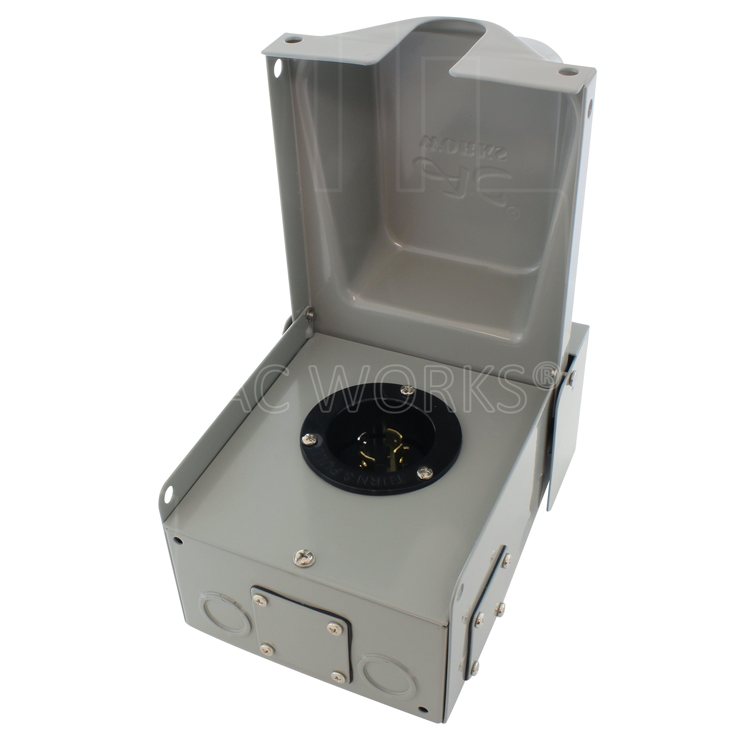 AC WORKS® [ASL1420PBX] 20A Locking 4-Prong L14-20 Heavy-Duty Generator Transfer Switch Inlet Box