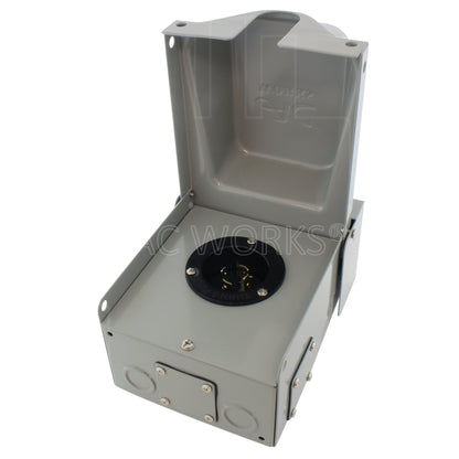 AC WORKS® [ASL1420PBX] 20A Locking 4-Prong L14-20 Heavy-Duty Generator Transfer Switch Inlet Box