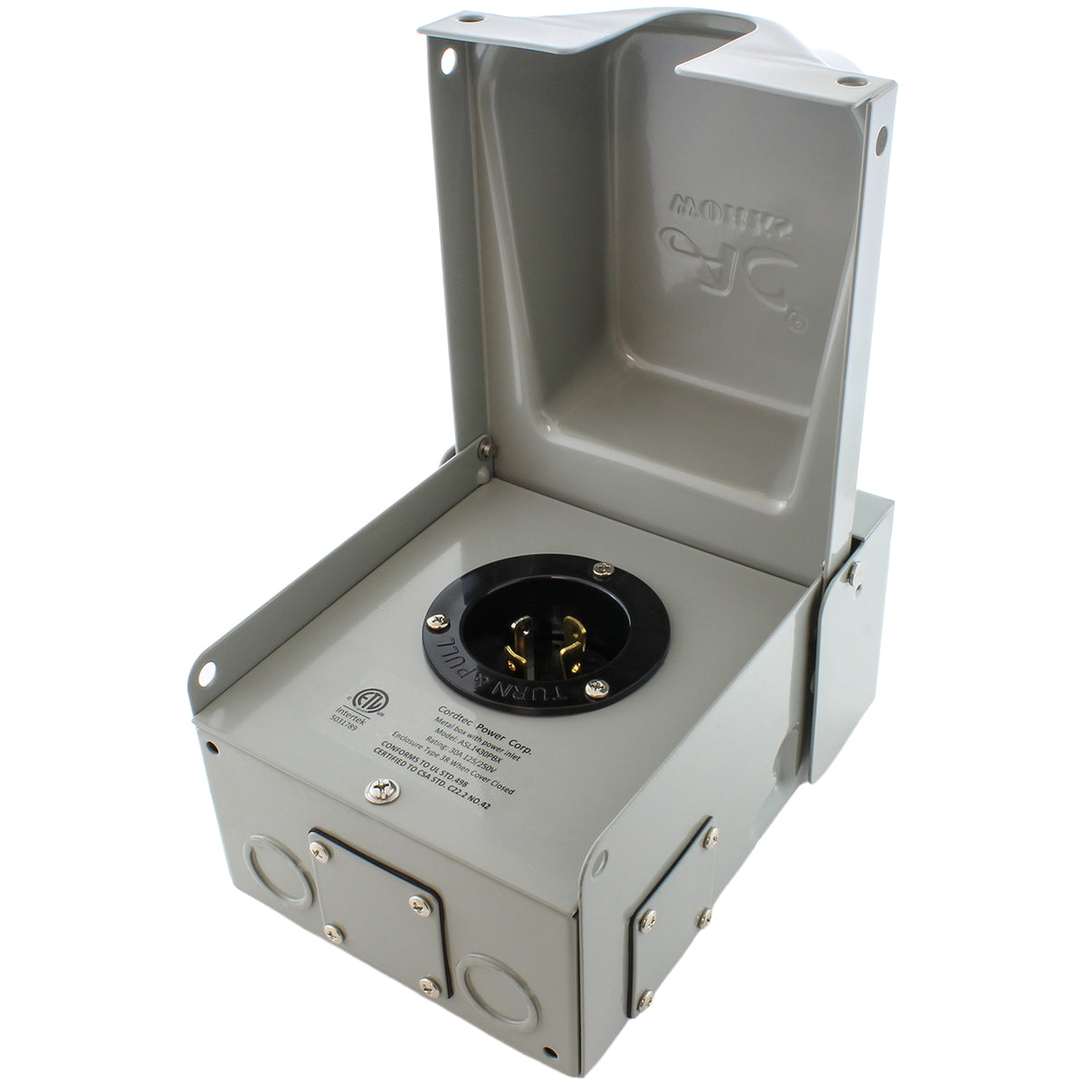 AC WORKS® [ASL1430PBX] 30A Locking 4-Prong L14-30 Heavy-Duty Generator Transfer Switch Inlet Box