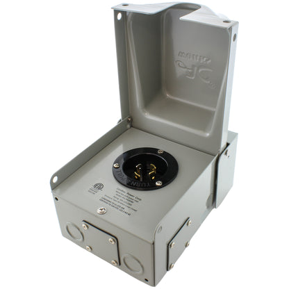AC WORKS® [ASL1430PBX] 30A Locking 4-Prong L14-30 Heavy-Duty Generator Transfer Switch Inlet Box