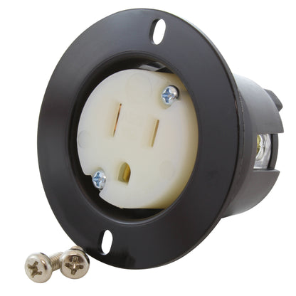 AC WORKS® [ASOU515R] 15A 125V Household Flanged Outlet cULus Certified