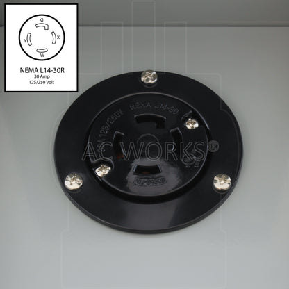 AC WORKS® [ASOUL1430BX] L14-30 30A 125/250V 4-Prong Locking Heavy-Duty Outlet Box