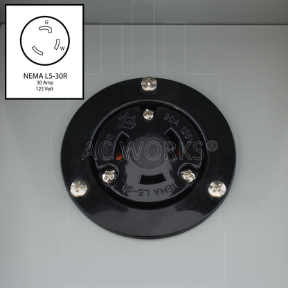 AC WORKS® [ASOUL530BX] L5-30 30A 125V 3-Prong Locking Heavy-Duty Outlet Box