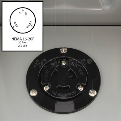 AC WORKS® [ASOUL620BX] L6-20 20A 250V 3-Prong Locking Heavy-Duty Industrial Outlet Box
