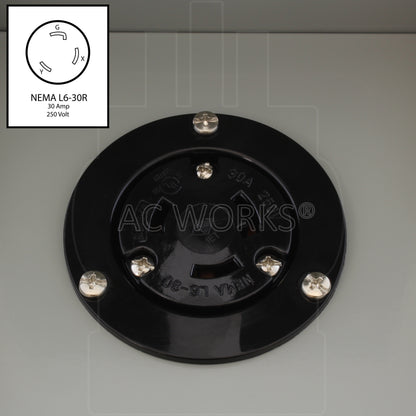 AC WORKS® [ASOUL630BX] L6-30 30A 250V 3-Prong Locking Heavy-Duty Industrial Outlet Box