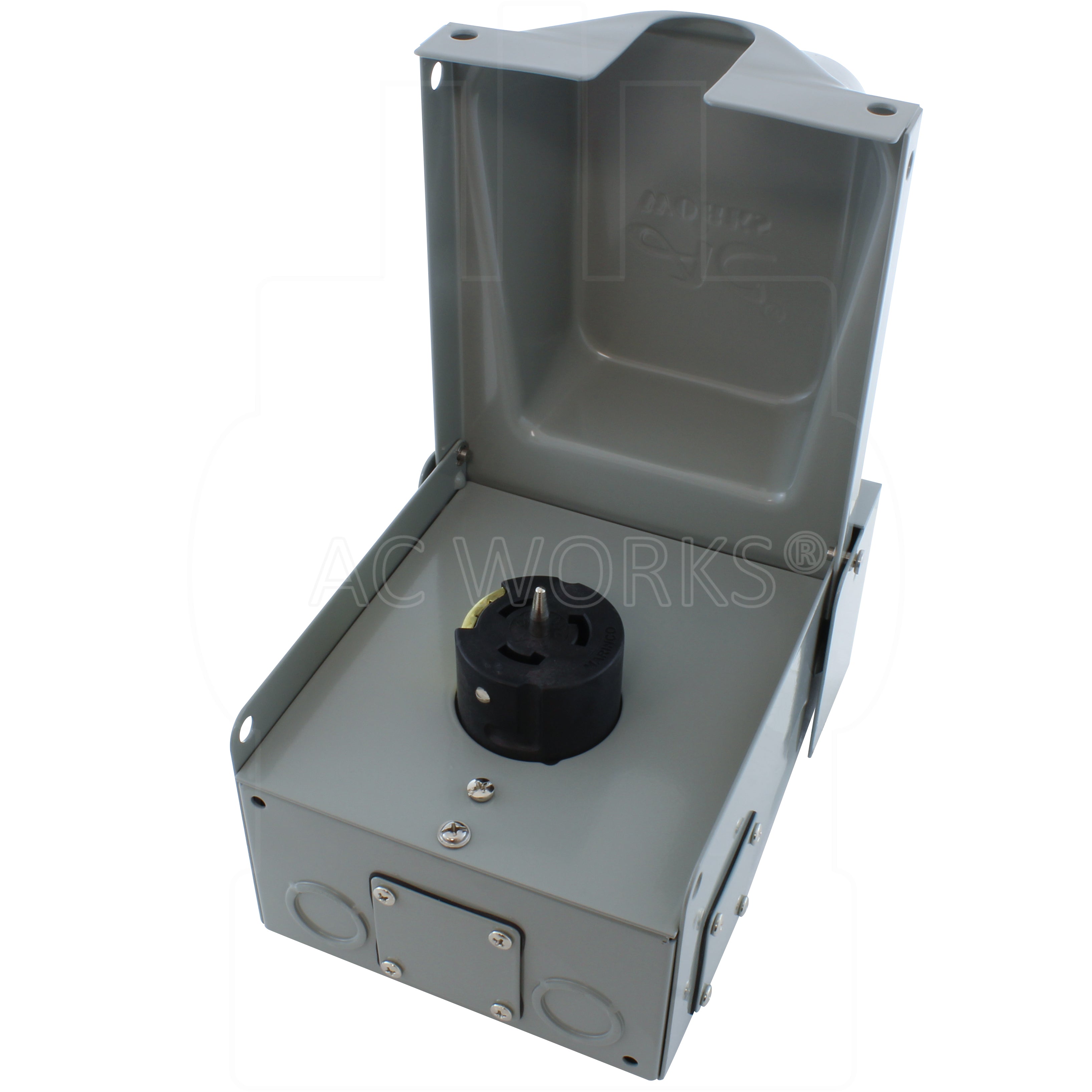 AC WORKS® [CS8369BX] CS8369 50A 3-Phase 250V 4-Prong Locking Heavy-Duty Outlet Box