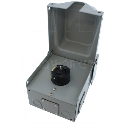 AC WORKS® [CS8369BX] CS8369 50A 3-Phase 250V 4-Prong Locking Heavy-Duty Outlet Box