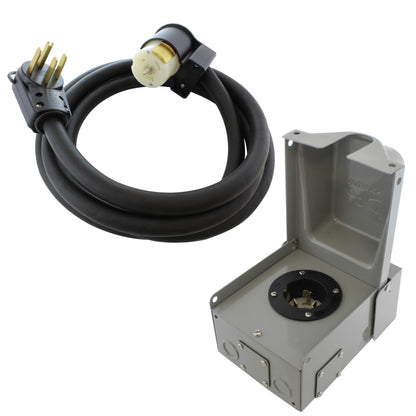 AC WORKS® [EPE1450KIT] 50A Emergency Power Kit with SS2-50 Inlet Box & Power Cord