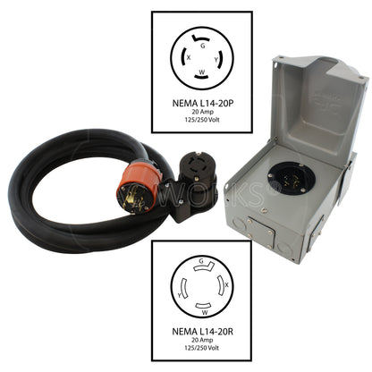 AC WORKS® [EPL1420KIT] Generator Emergency Power Kit with L14-20 Inlet Box