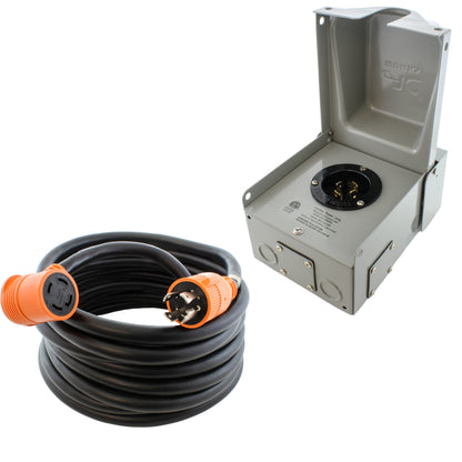 inlet box with matching right angle extension cord