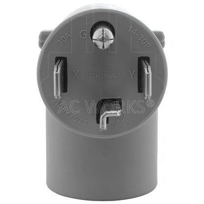 AC WORKS® [EV1430MS] EV Charging Adapter NEMA 14-30P 4-Prong Dryer Plug to Tesla EV Charging