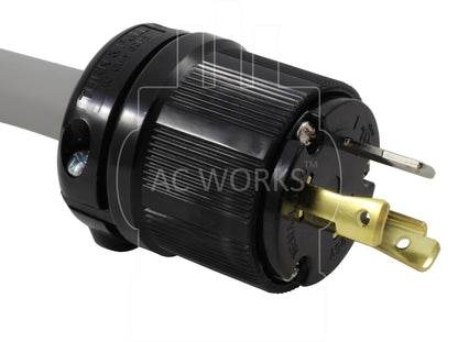 AC WORKS® [RVL5301450-018] 1.5FT RV Adapter 30A 125V L5-30P Generator Locking Plug to RV 50A 14-50R Adapter