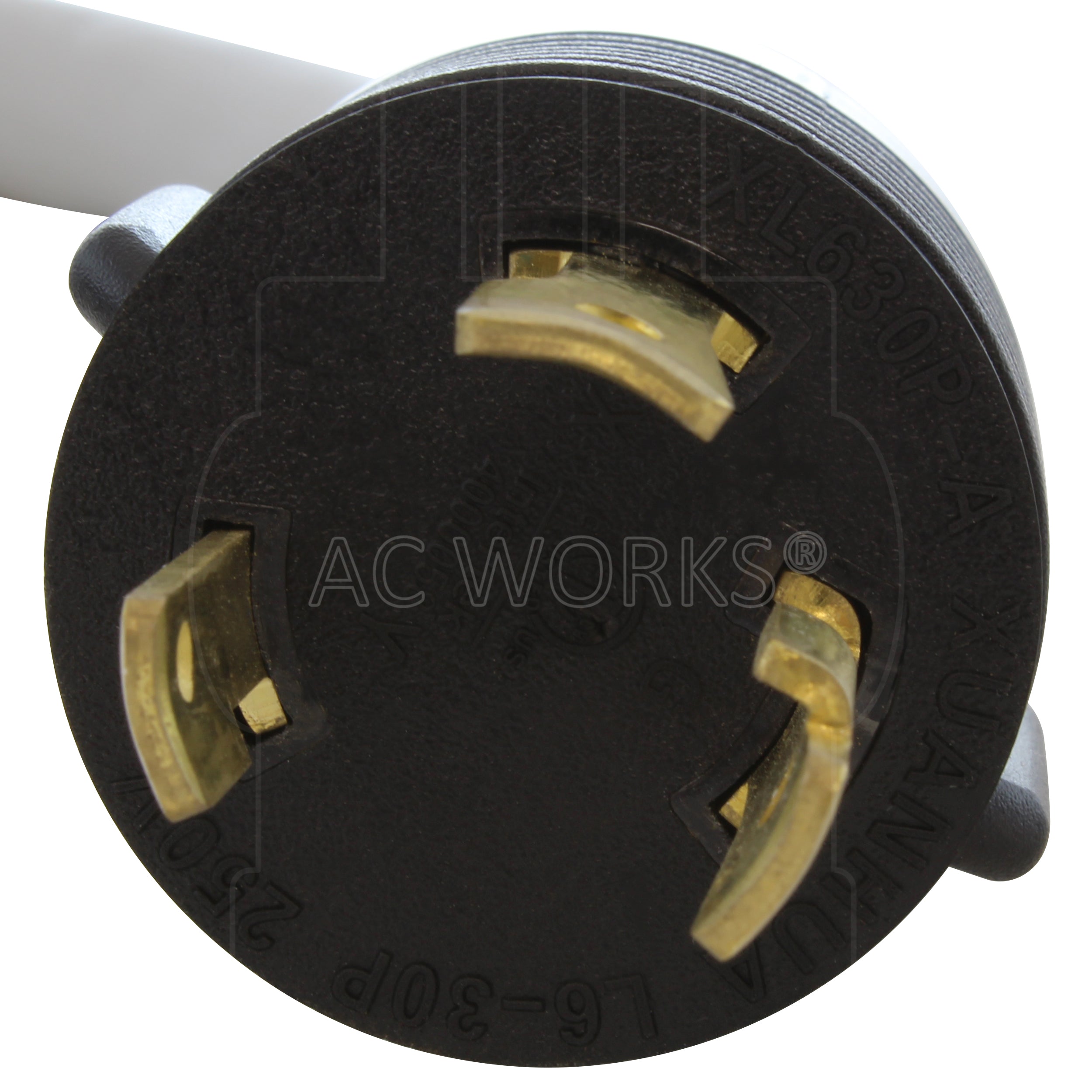 AC WORKS® EV Adapter 30A 250V L6-30P Locking Plug to To 50A Tesla