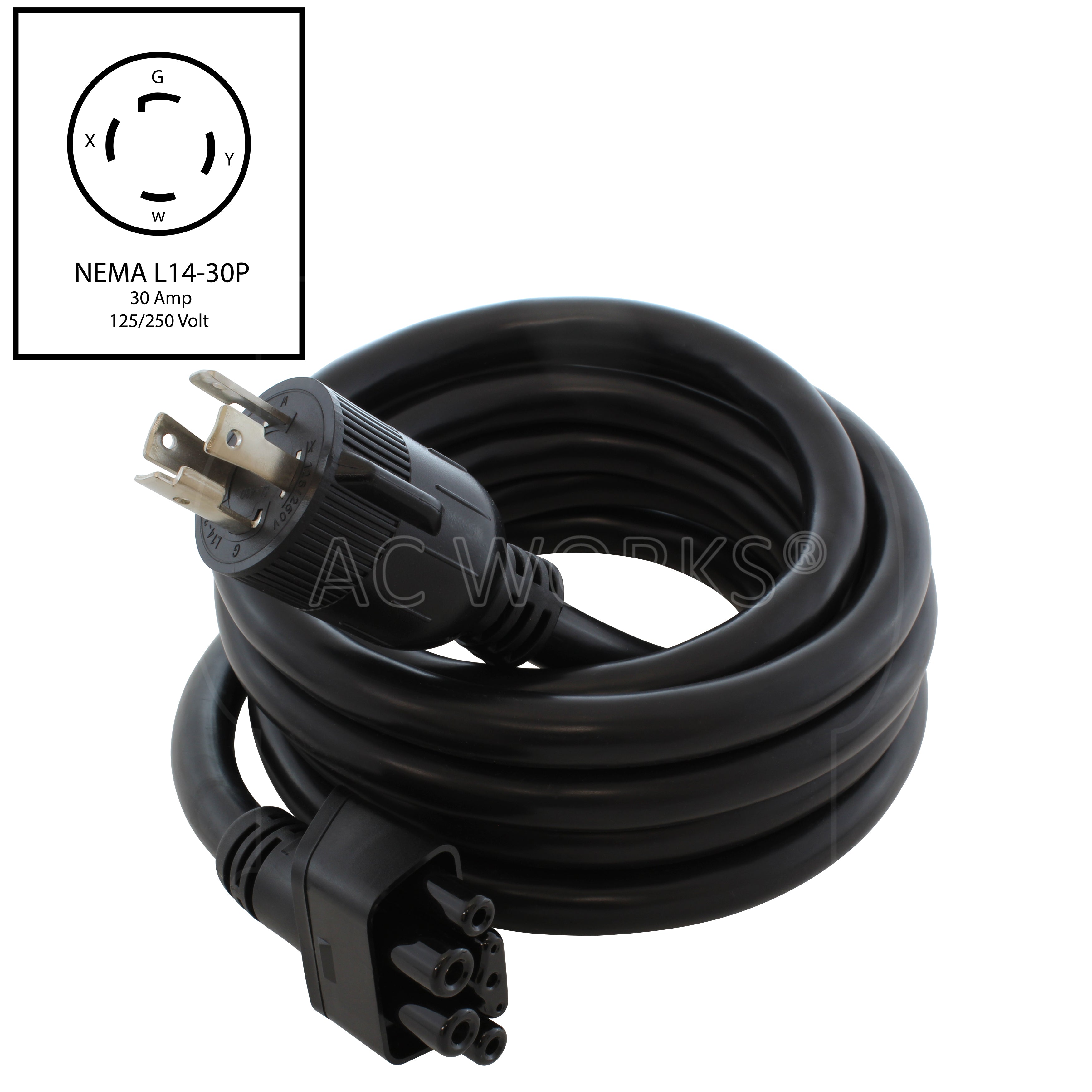 NEMA L14-30P to Gen II mobile charger connector