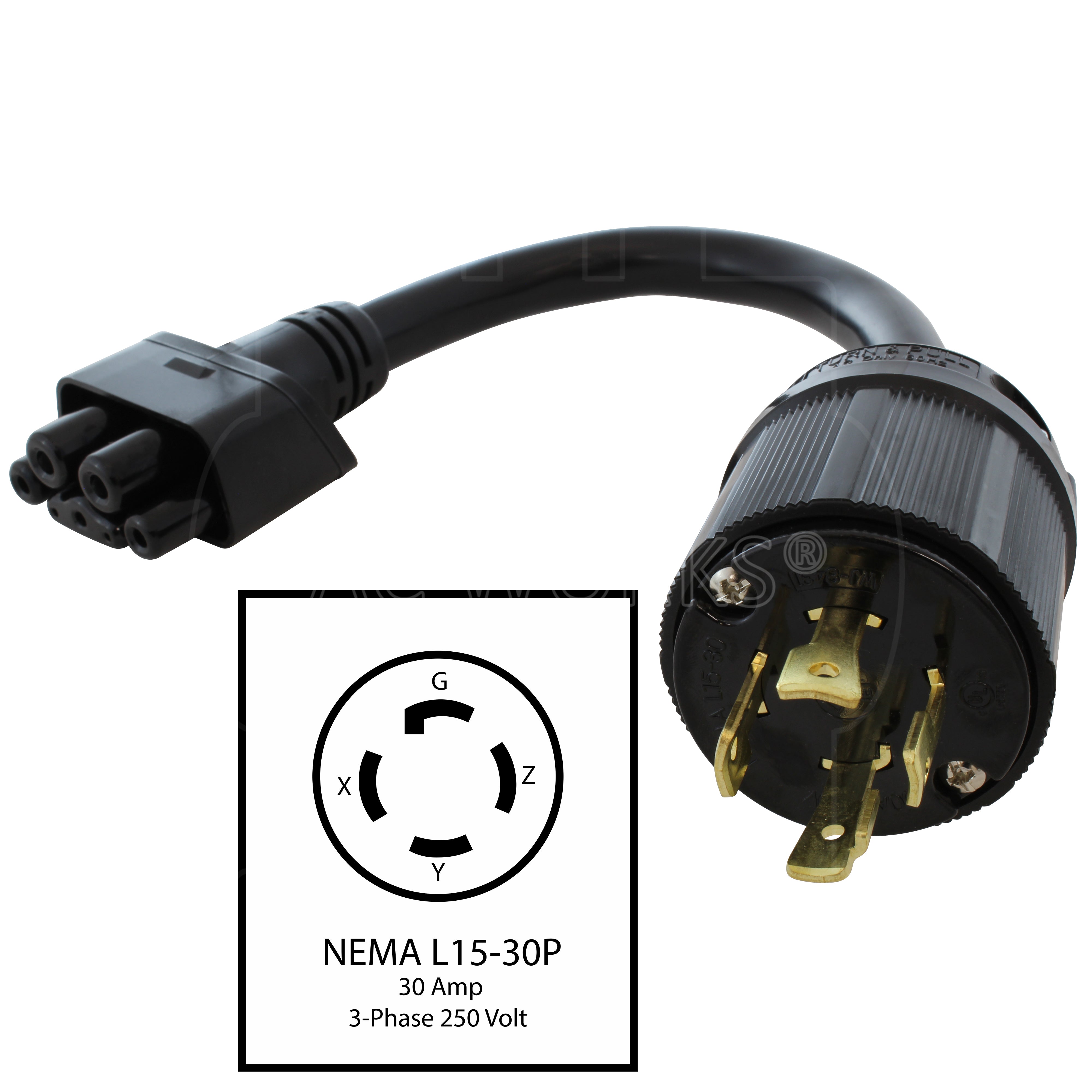 NEMA L15-30P to Gen II mobile charger