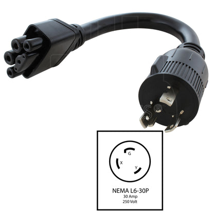 molded style ev charger with locking male plug with nema