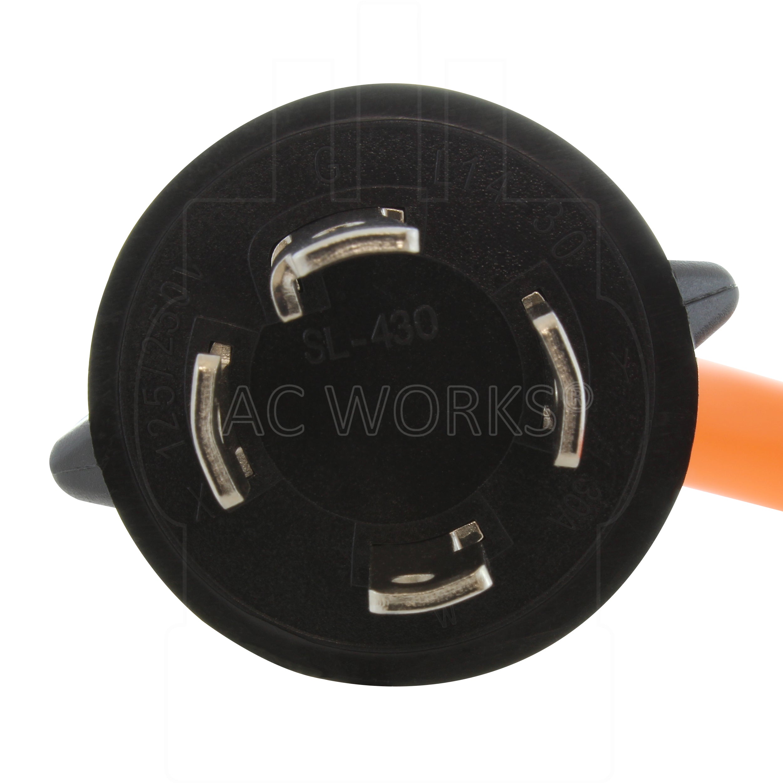 AC WORKS® [L1430L630-018] 1.5FT L14-30P 4-Prong 30A Plug to L6-30R 30A 250V 3-Prong Locking
