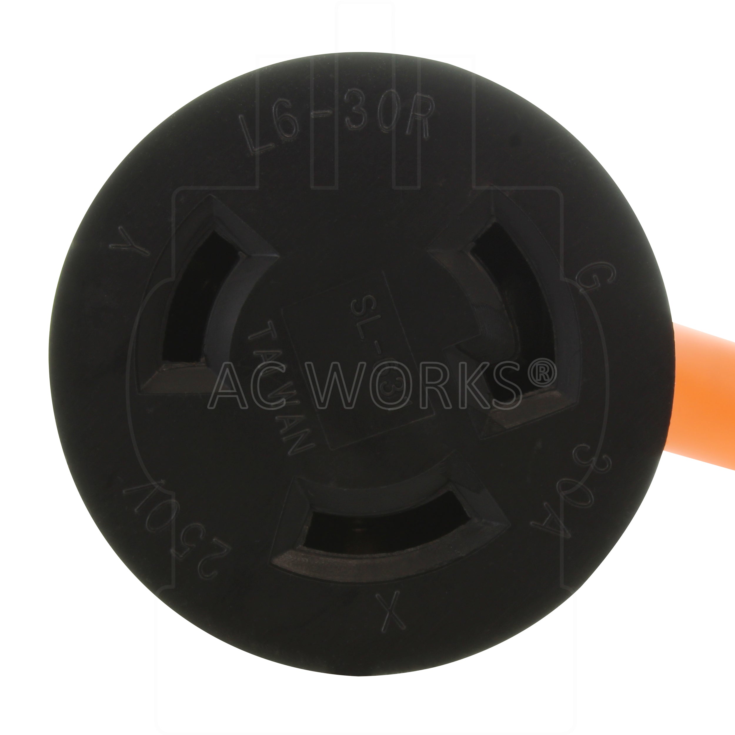 AC WORKS® [L1430L630-018] 1.5FT L14-30P 4-Prong 30A Plug to L6-30R 30A 250V 3-Prong Locking