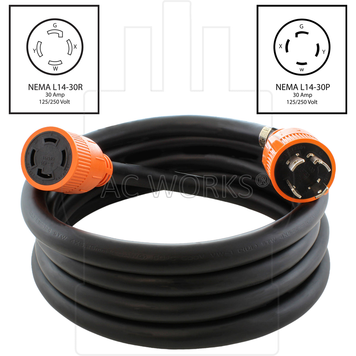 l14-30 Generator Extension Cord 10 ft with nema