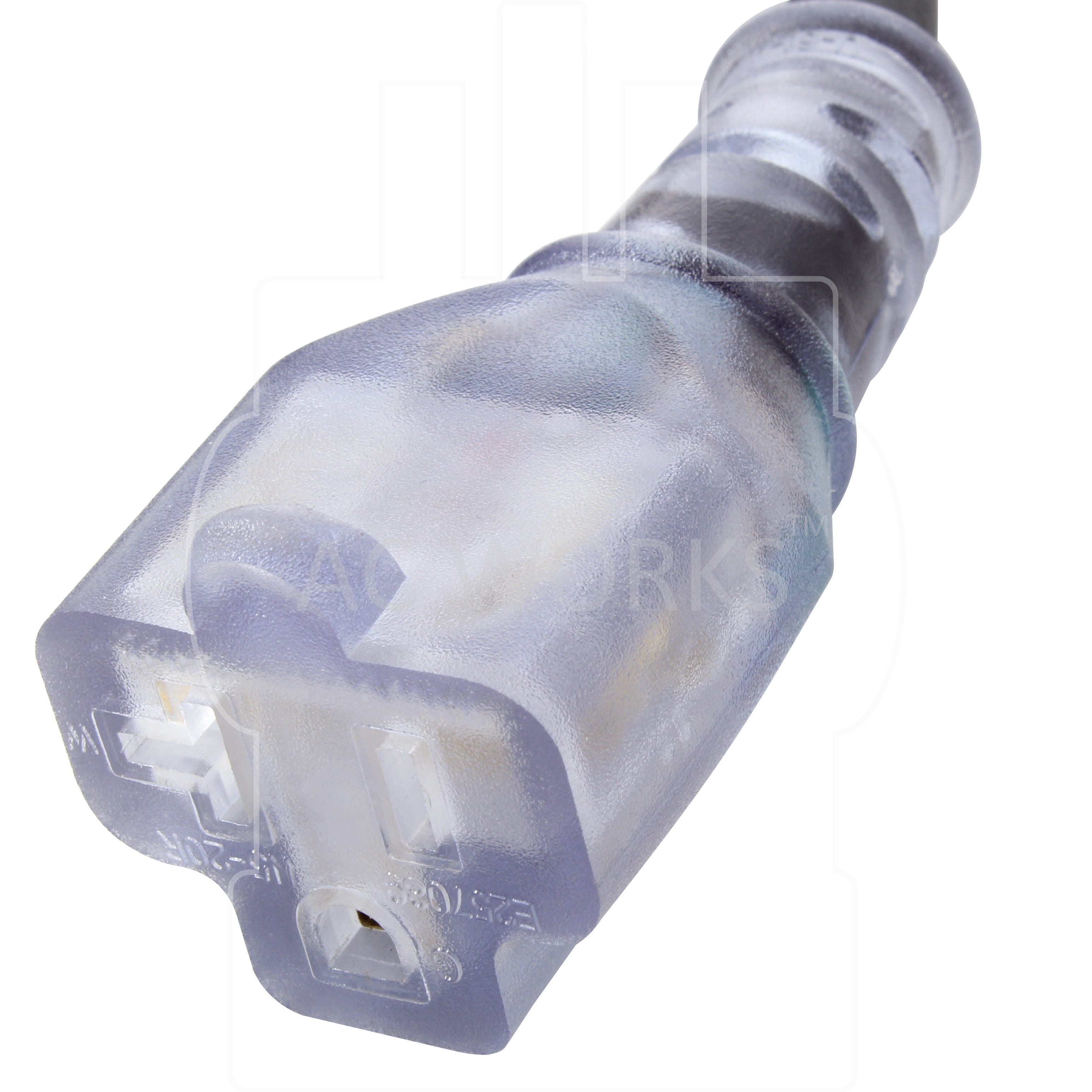 AC WORKS® [L520520-096] 8FT 20A 3-Prong L5-20P Plug to 15/20A 5-15/20R T-Blade Lighted Connector