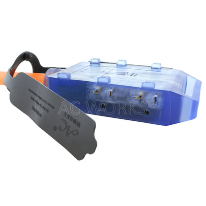 AC WORKS® [L530CBF520] 1.5FT L5-30P 30A 3-Prong Locking Plug to (4) Home Outlets with 20A Breaker