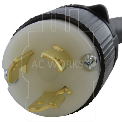 AC WORKS® [L615620-012] 1FT SOOW 12/3 3-Prong L6-15 Male Plug to 6-15/20R 15/20A 250V Connector