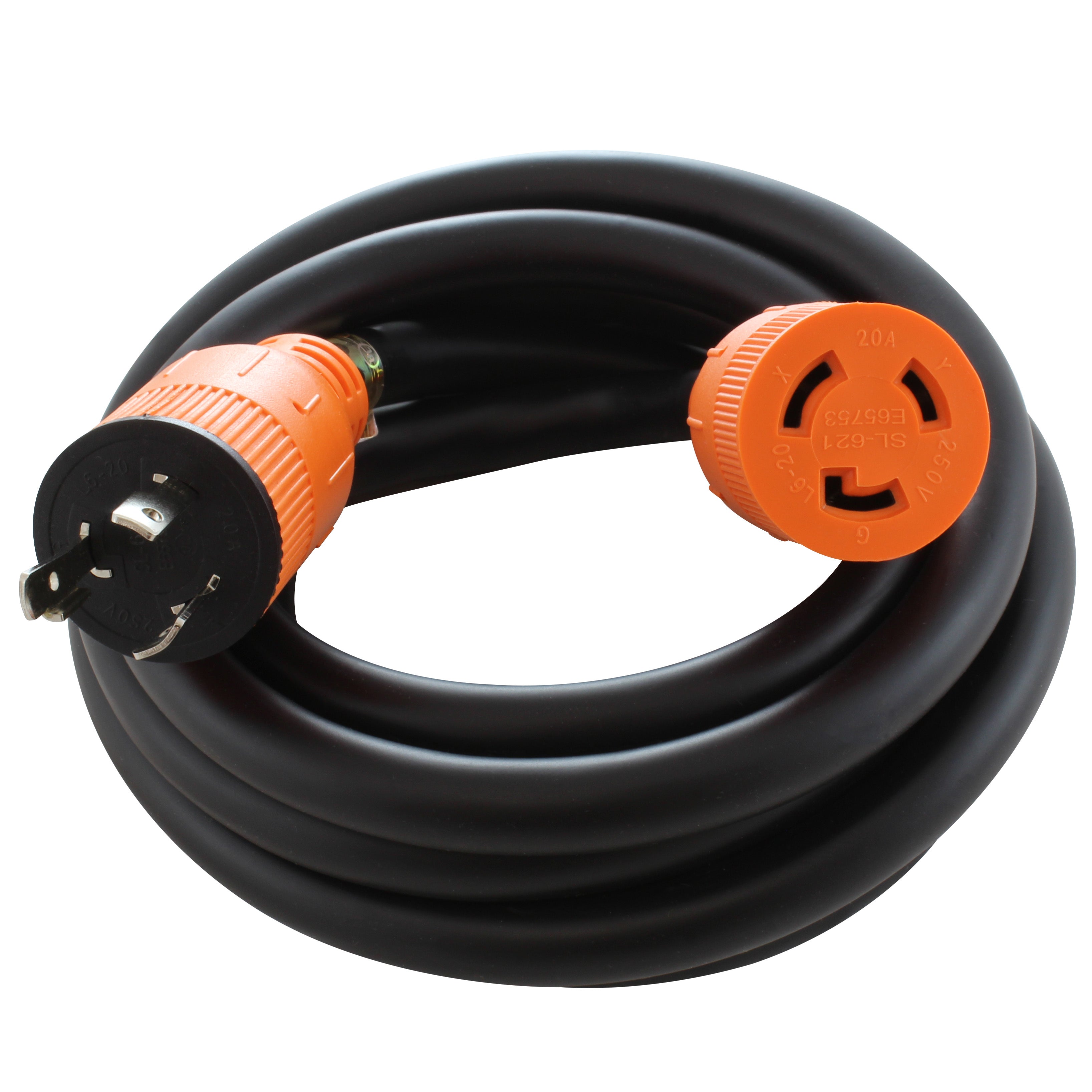 AC WORKS® [L620PR-010G] 10ft STW 12/3 NEMA L6-20 20A 250V Extension Cord