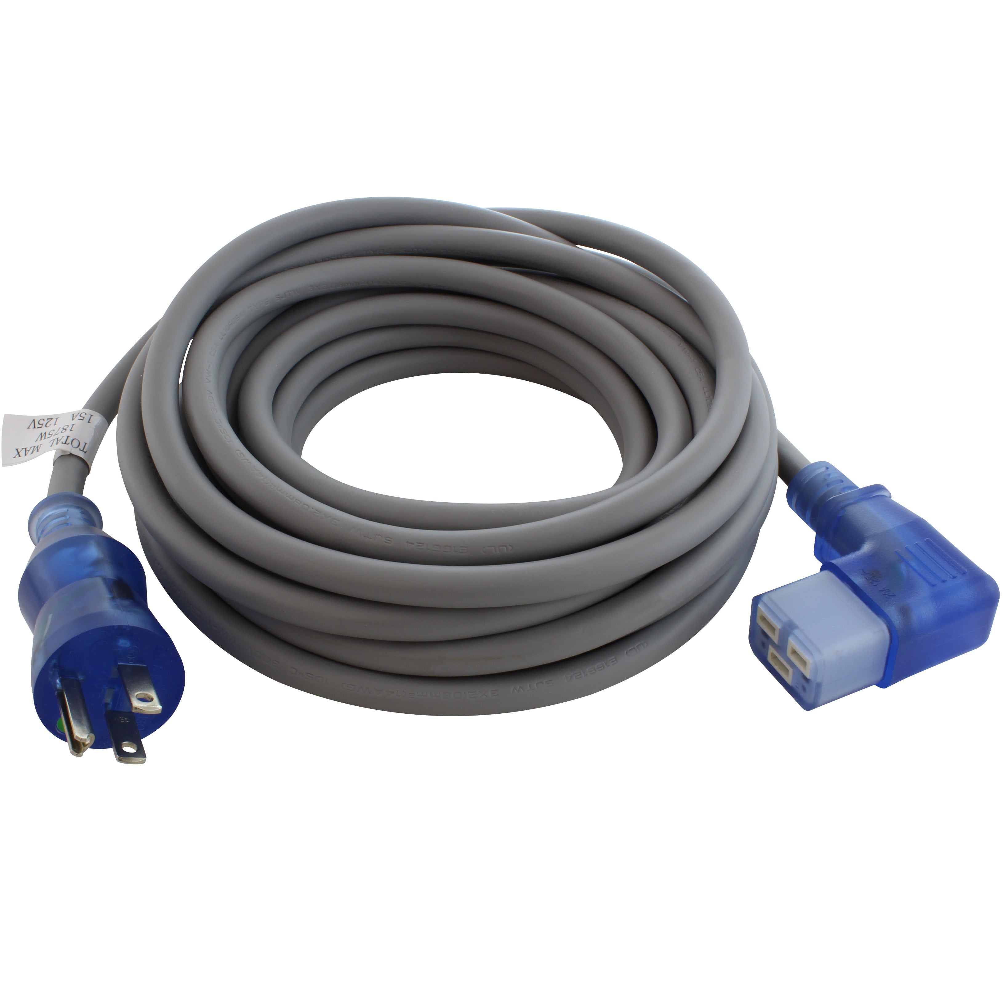 AC WORKS® [MD15ALC19-240] 14/3 15A Medical Grade Power Cord With IEC C19 Connector