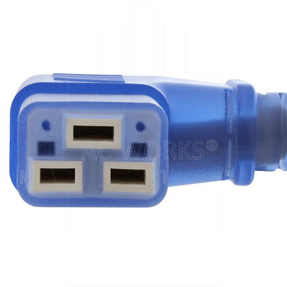 AC WORKS® [MD15ALC19-240] 14/3 15A Medical Grade Power Cord With IEC C19 Connector