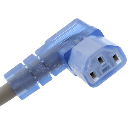 AC WORKS® [MD15ARC13-180] 15ft 14/3 15A Medical Grade Power Cord with Right Angle IEC C13 Connector