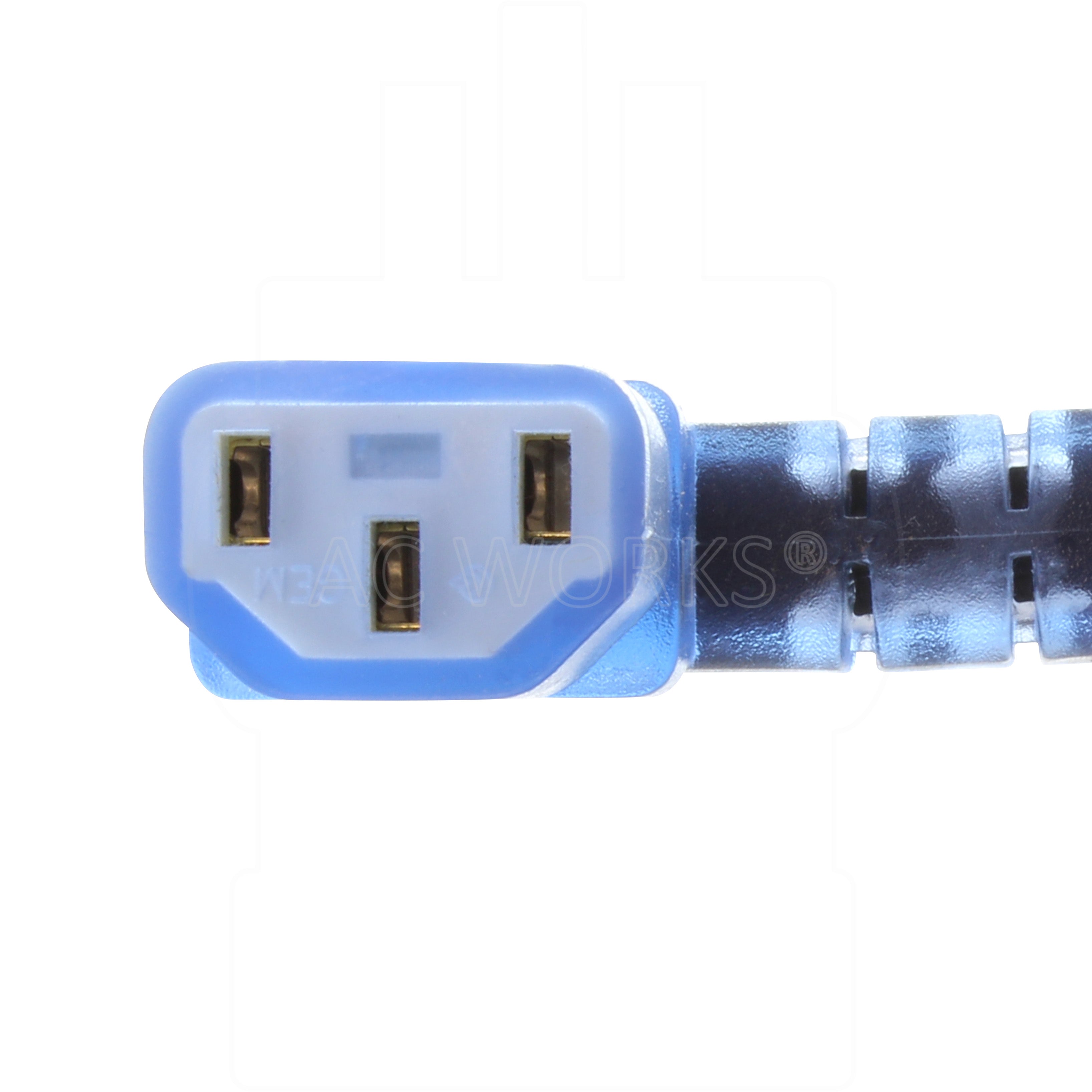 AC WORKS® [MD15ARC13-180BK] 15FT 14/3 15A Medical Grade Power Cord with Right Angle IEC C13
