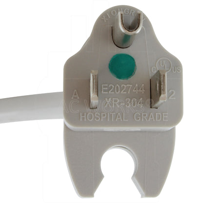 NEMA 5-15P straight 3-prong Male Plug with cord clip and green dot
