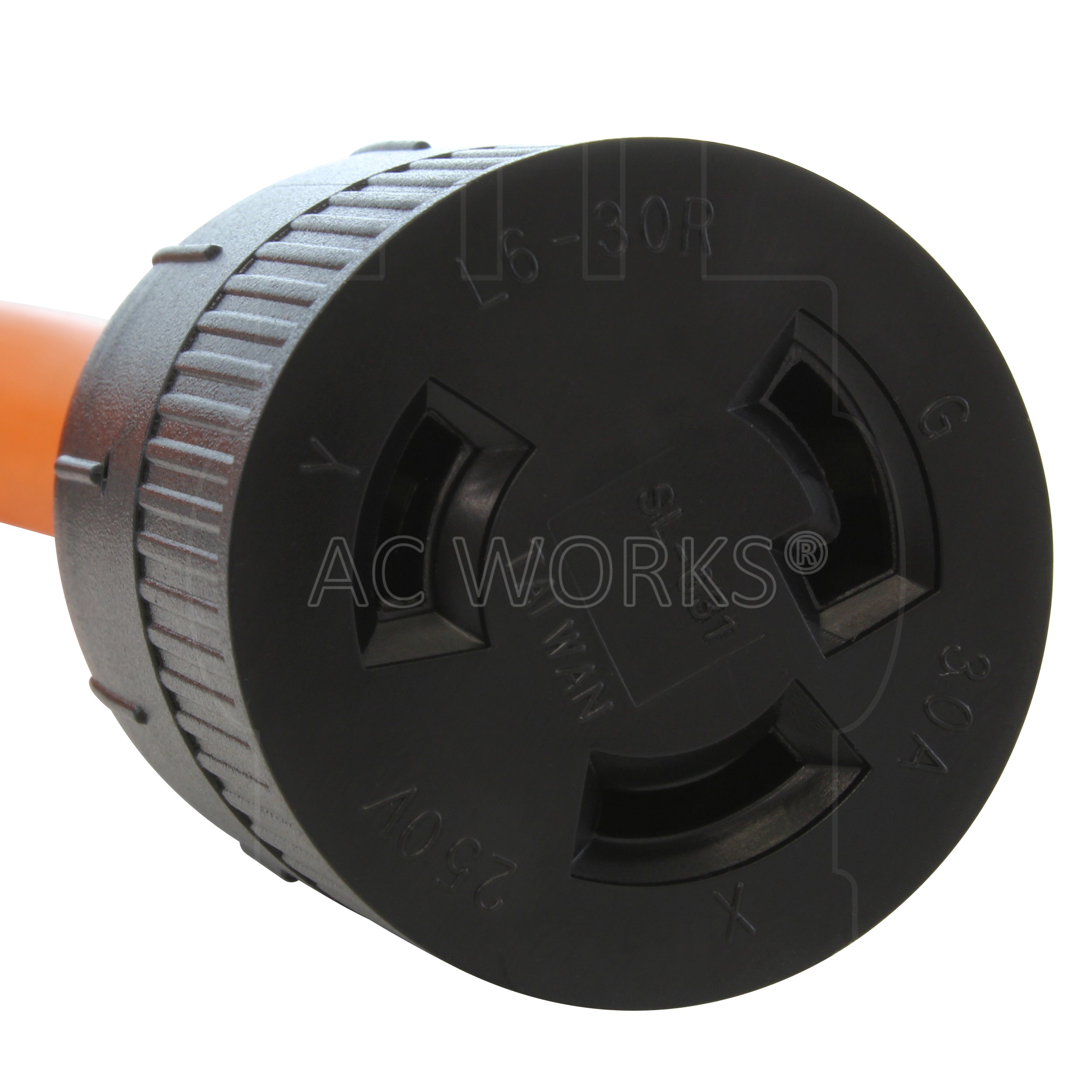 AC WORKS® [PB1430L630] 1FT 30 Amp 14-30 Piggy-Back Plug to L6-30 Connector Adapter Cord