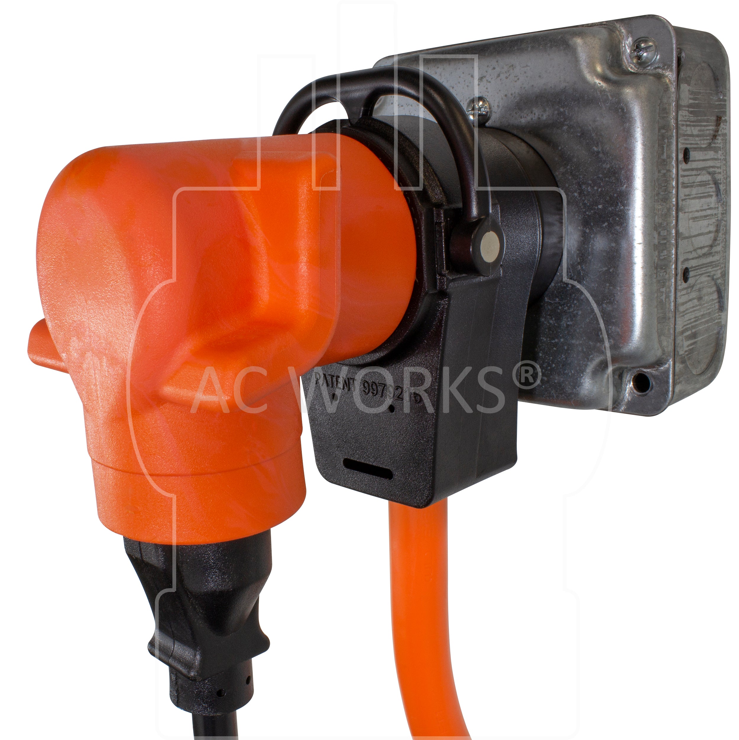 AC WORKS® [PB1430L630] 1FT 30 Amp 14-30 Piggy-Back Plug to L6-30 Connector Adapter Cord