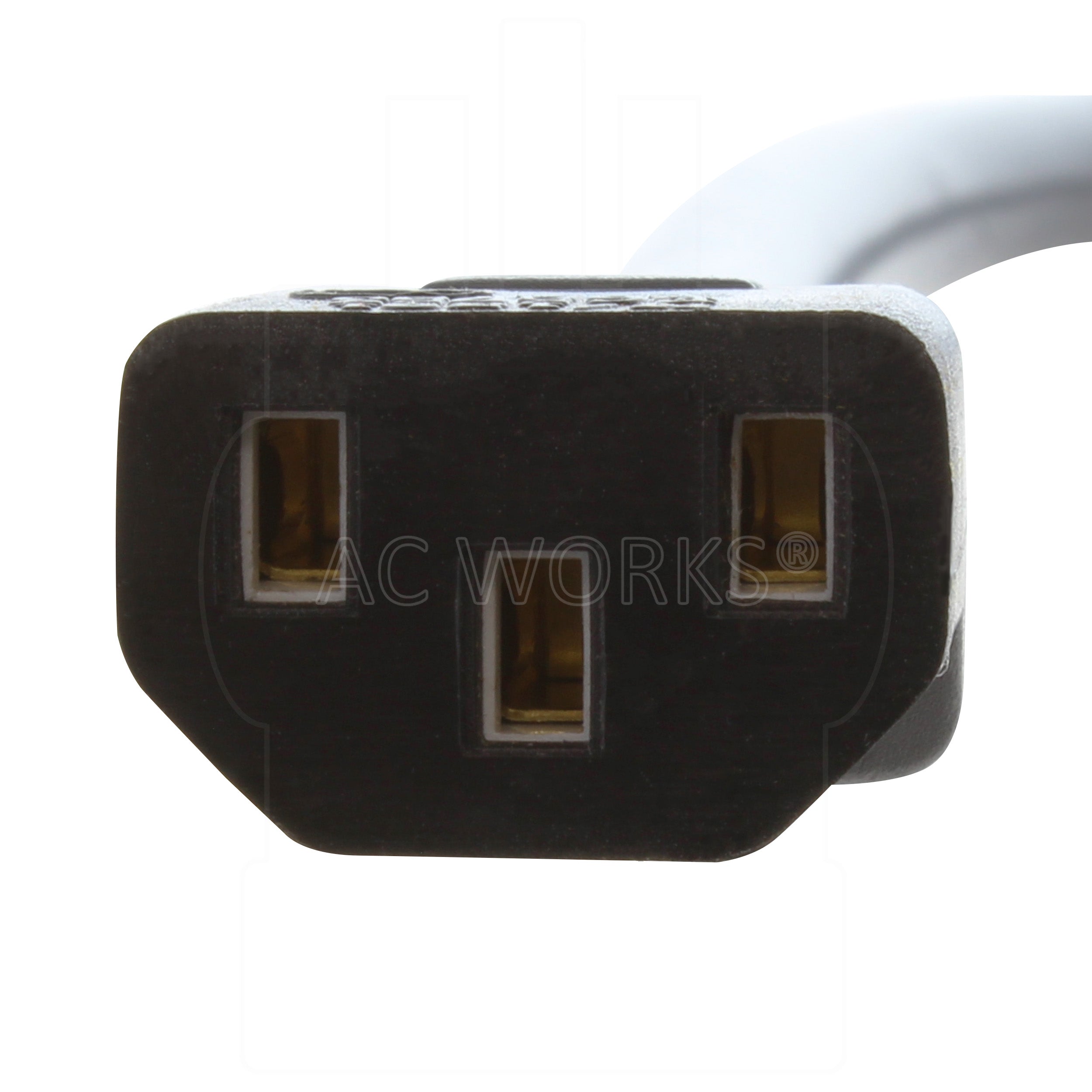 AC WORKS® [PC15AUSC13-048] 15A 4FT 14/3 Power Cord NEMA 5-15P to