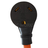 AC WORKS® [RV515TT-012] 1ft. 15A Household Plug to RV TT-30 30A 125V RV Female Connector