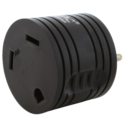 AC WORKS® [RV515TT-BK] 15A Home Plug to RV TT-30 30A 125V RV Female Connector with cCSAus Approval